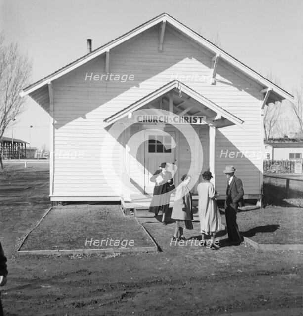 Sunday morning service, Tranquillity, California, 1938. Creator: Dorothea Lange.