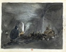 Woman in tomb at Thebes. Artist: Wilkinson