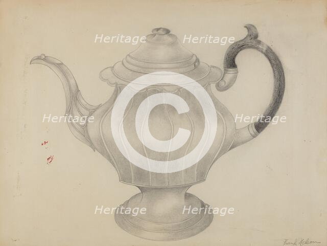 Pewter Teapot, 1935/1942. Creator: Frank Nelson.
