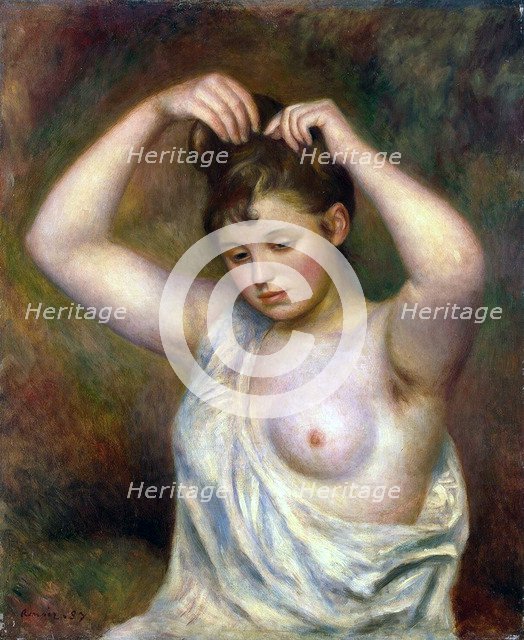 'Woman Arranging her Hair', 1887.  Artist: Pierre-Auguste Renoir