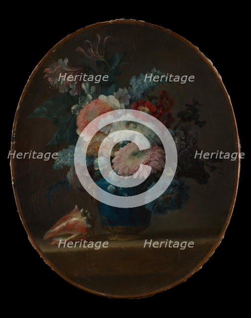 Vase of Flowers and Conch Shell, 1780. Creator: Anne Vallayer-Coster.