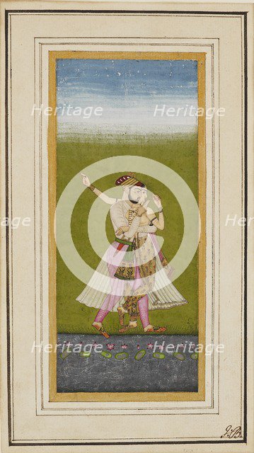 Lovers by a lotus pool, c1700. Artist: Unknown.