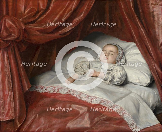 Portrait of a Deceased Girl, probably Catharina Margaretha van Valkenburg. Creator: Johan Thopas.