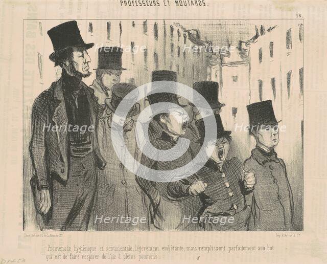 Promenade hygiénique et sentimentale ..., 19th century. Creator: Honore Daumier.