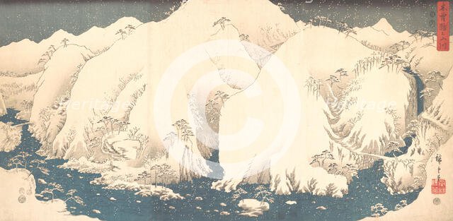 Kiso Mountains in Snow, 1857., 1857. Creator: Ando Hiroshige.