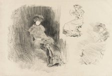 Reading, 1879 and 1887. Creator: James Abbott McNeill Whistler.