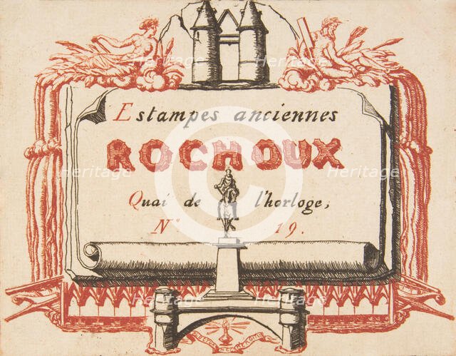 Address-card of the printseller, Rochoux, 1855. Creator: Charles Meryon.