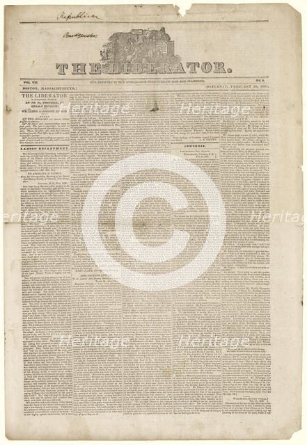 The Liberator Vol. VII, No. 9, February 25, 1837. Creator: Unknown.