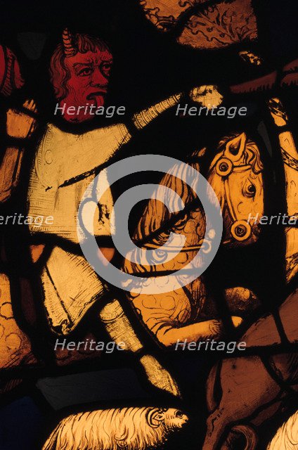 Devil on a horse, (detail). Artist: Unknown