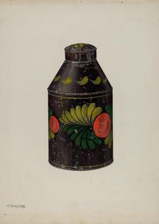 Toleware Tea Caddy, c. 1941. Creator: Charles Henning.