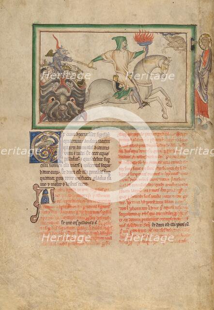 The Opening of the Fourth Seal: The Fourth Horseman; Dyson Perrins Apocalypse, about 1255-1260. Creator: Unknown.