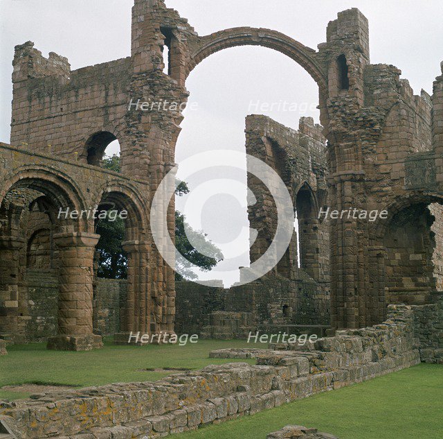 View of Lindisfarne priory, 7th century. Artist: Unknown