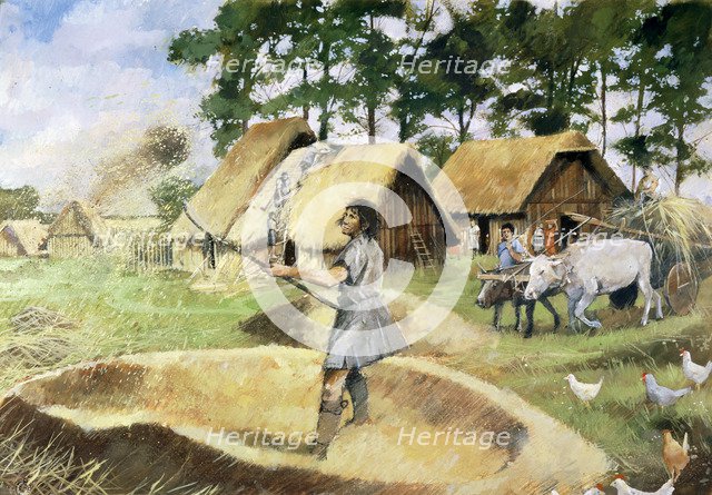 Roman farming, c3rd century, (1990-2010).  Artist: Ivan Lapper.