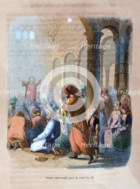 'Universal Prayer for the Flooding of the Nile', Egypt, c1847. Artist: Jean Adolphe Beauce