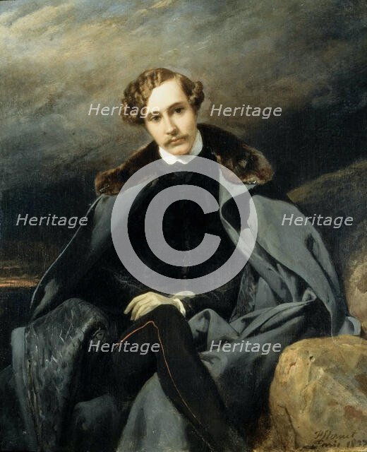 Portrait of Prince Alexander Ivanovich Baryatinsky (1815-1879), 1837. Creator: Vernet, Horace (1789-1863).