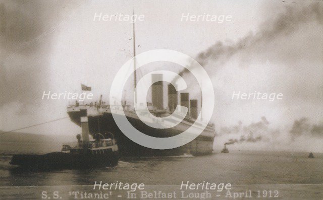 'S.S. Titanic - In Belfast Lough - April 1912', 1912. Artist: Unknown.