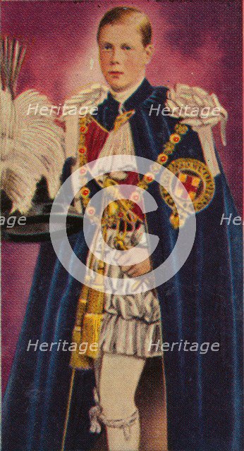 The Prince of Wales at his investiture as a Knight of the Garter, 1911 (1935). Artist: Unknown.