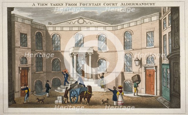 Fountain Court, Aldermanbury, City of London, 1830. Artist: Anon