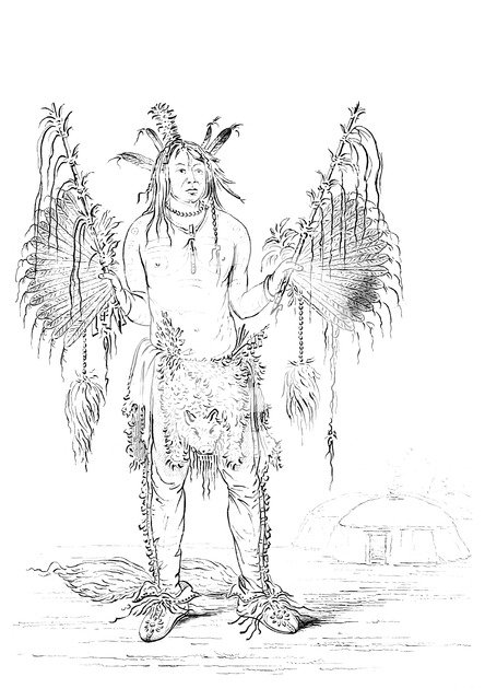 Portrait of a Native American man, 1841.Artist: Myers and Co