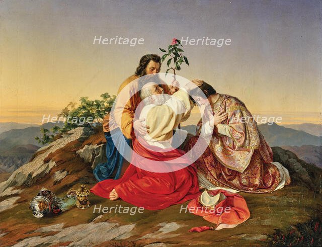 Aaron blesses Eleazar. Creator: Weidlich, Adolf (1816-1885).