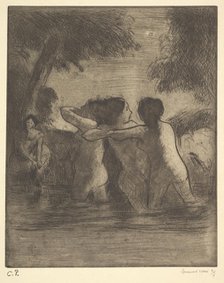 Four Bathers, 1895. Creator: Camille Pissarro.