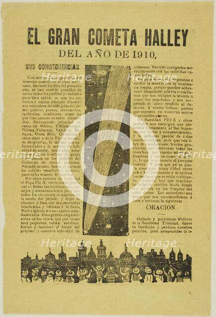 The Great Halley's Comet, 1899, published 1910. Creator: José Guadalupe Posada.