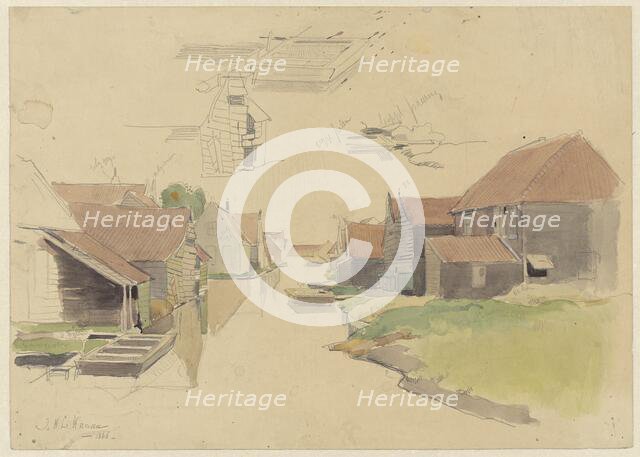 Studies of houses in the Vinkenbuurt, Amsterdam, 1886. Creator: Jan Hanau.