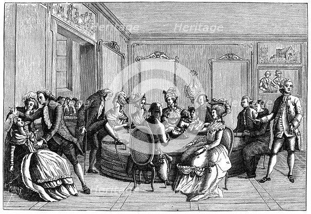 Mesmer's tub, 1779 (1875). Artist: Unknown