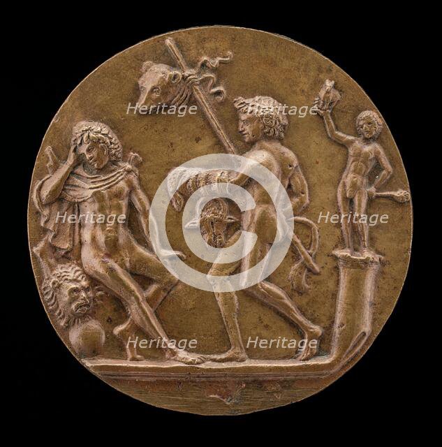 Hercules (?) with Bacchic Figures, second half 15th century. Creator: Master IO.FF..