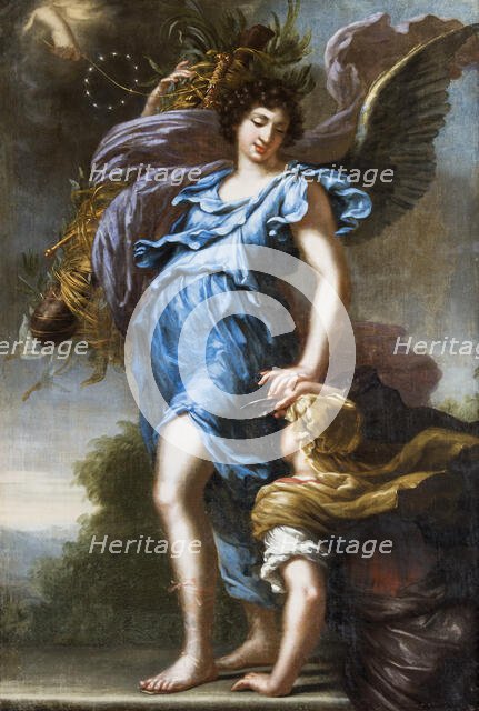 King Charles XI's guardian angel. Allegory, 1668. Creator: David Klocker Ehrenstrahl.