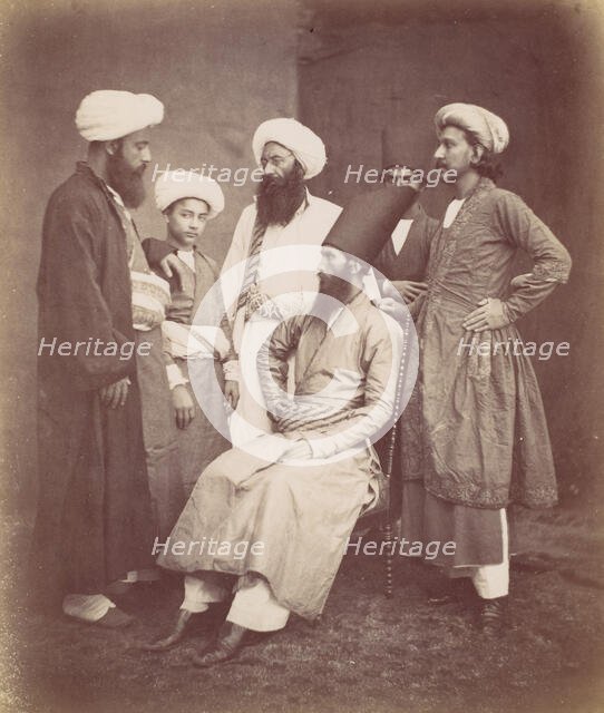 Six East Indian Men, 1870s. Creator: Francis Frith.
