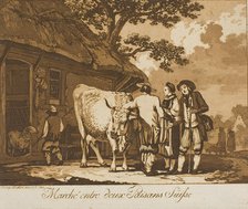 Two Swiss Peasants Bargaining, 1785. Creator: Marquand Fidel Dominikus Wocher.