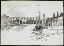 Calstock Viaduct, Cornwall, c1907-c1943. Artist: Charles George Harper.