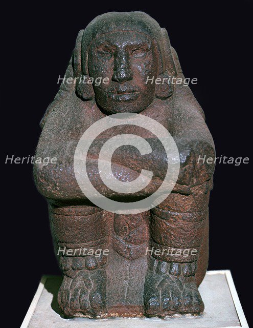 Mayan figurine of a seated god. Artist: Unknown