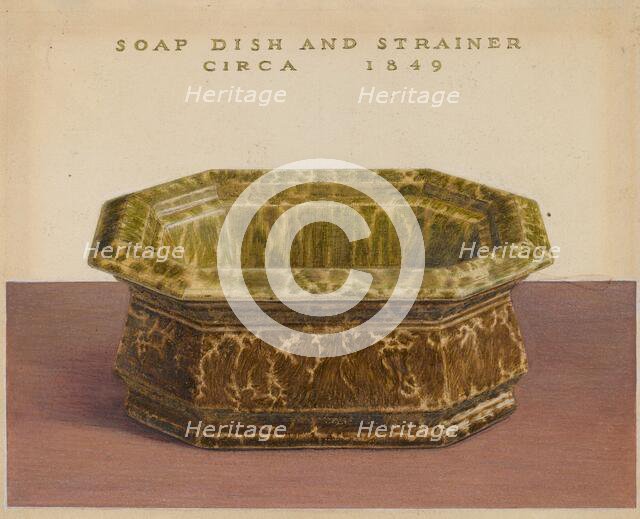 Soap Dish and Strainer, c. 1937. Creator: Roy Williams.
