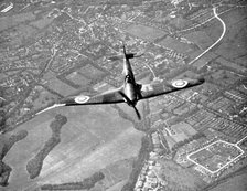 Hawker Hurricane in flight, Battle of Britain, World War II, 1940. Artist: Unknown