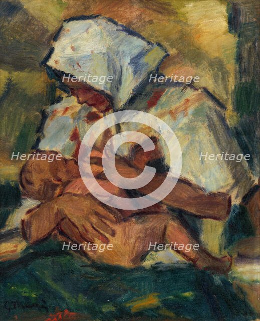 Breast-Feeding, around 1938. Creator: Gustav Mally.