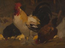 Rooster and hens, 1912. Creator: Henri Deluermoz.