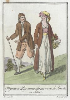 Costumes de Différents Pays, 'Paysan et Paysanne des Environs de Triste, en Istrie', c1797. Creators: Jacques Grasset de Saint-Sauveur, LF Labrousse.