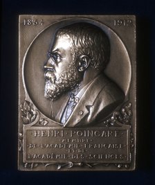 Plaquette commemorating the death of Henri Poincare, French mathematician, 1912. Artist: Unknown
