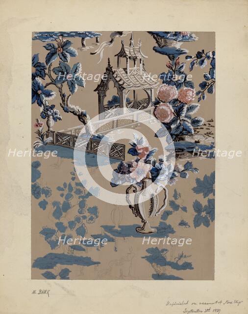 Wall Paper, 1934. Creator: Moses Bank.