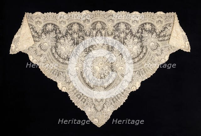 Shawl, Belgian, 1860-70. Creator: Unknown.