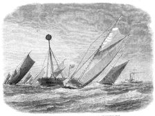 Sailing-barge on the Thames: rounding the Nore Light-ship, 1865. Creator: Unknown.