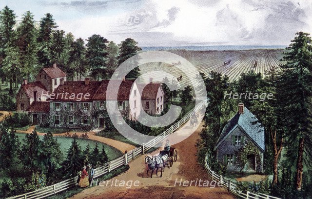 'The Western Farmer's Home', 1871.Artist: Currier and Ives