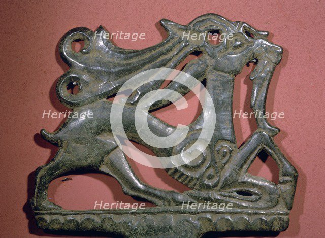 Bronze plaque with an elaborate animal, 4th century BC. Artist: Unknown