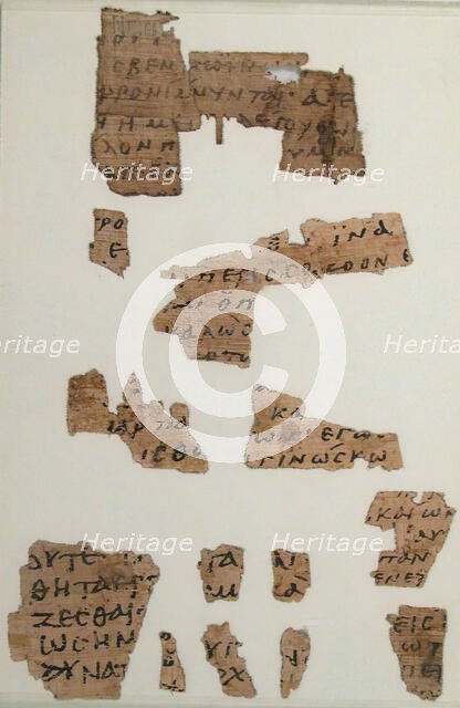 Papyrus Fragments from a Lectionary, Coptic, 580-640. Creator: Unknown.