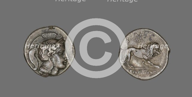 Stater (Coin) Depicting the Goddess Athena, 400-317 BCE. Creator: Unknown.