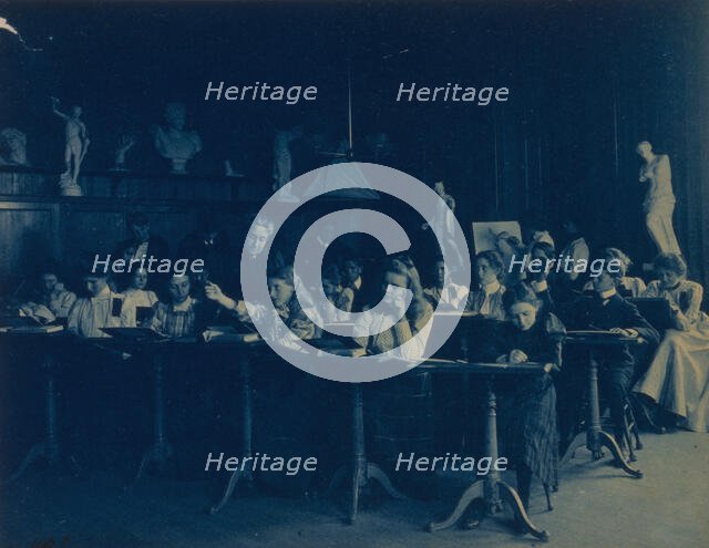 Students in a drawing class, Western High School, Washington, D.C., (1899?). Creator: Frances Benjamin Johnston.