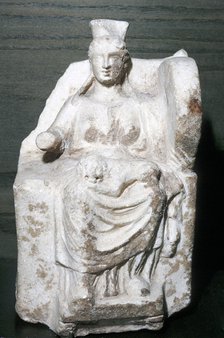 Terracotta figure of Cybele, Baalbek, 4th - 3rd century BC. Artist: Unknown