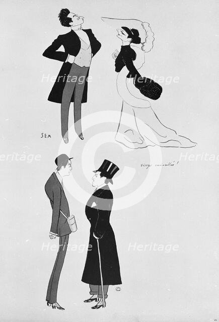 Le Prince Bassaraba de Brancovan, la Comtesse Anna de Noailles, Constant Say, le Comte..., 1904. Creator: Sem; (Georges Goursat) (1863-1934).